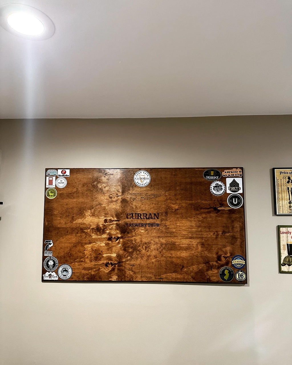 Custom Wooden Brewery Collectors Sticker Board