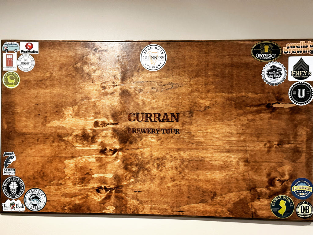 Custom Wooden Brewery Collectors Sticker Board